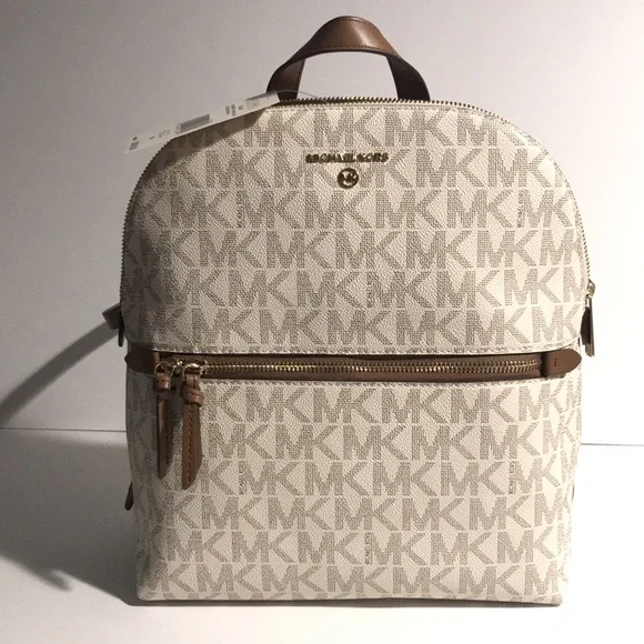 Michael Kors Dallas BackPack Vanilla White Medium Slim Backpack Brand NWT MICHAEL KORS Dallas Oxford MD Slim BACKPACK MK Signature  main image 4
